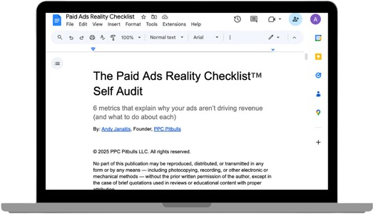 Paid Ads Reality Checklist Screenshot
